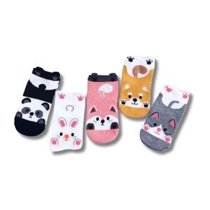 Cute Animal Print Ankle Socks Set